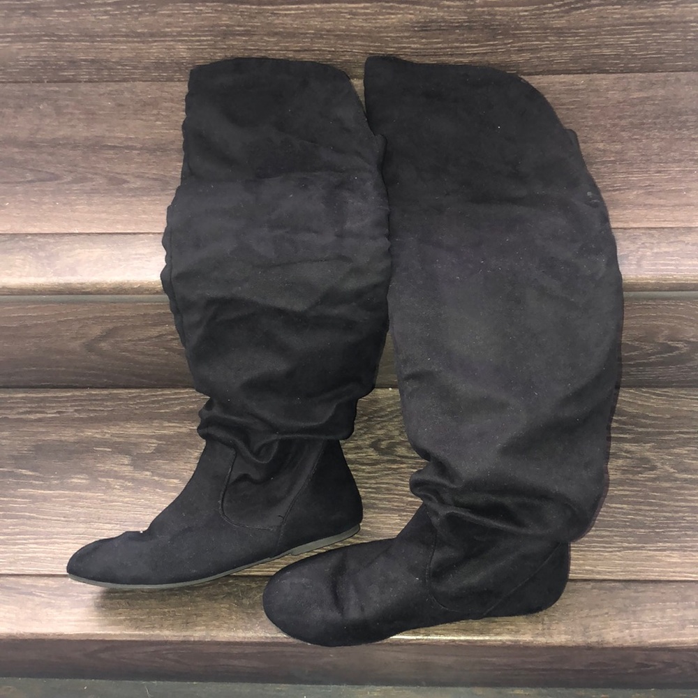 High knee boots..